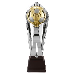 Trophée coupe luxe métal sport argent et or football